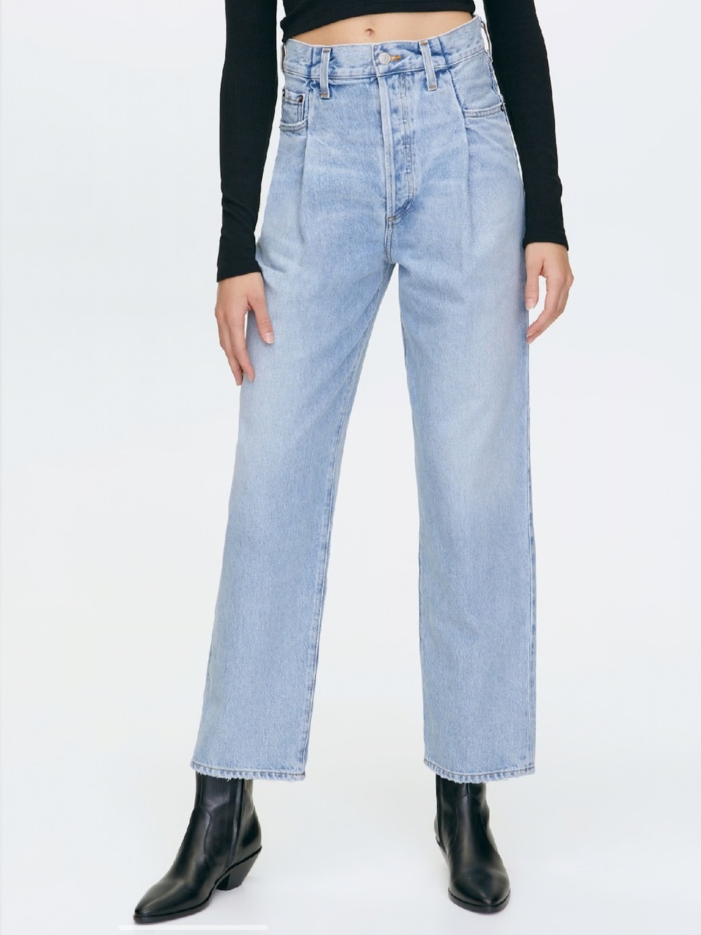 NWT AGOLDE Aritzia Jeans Size 24 High Rise Relaxed Wide Leg Y2K 100% Cotton